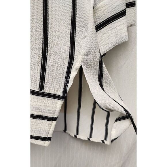 Jules & Leopold 2PC Pants Set Striped 3/4 Scoop Neck Size Medium Ivory/Blue - Picture 7 of 13